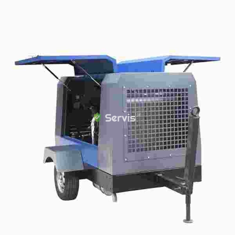 დიზელის კომპრესორი პნევმატური ჩაქუჩით - პროფესიონალური სერვისის სურათი